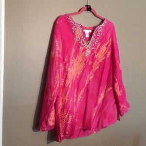 Soft Surroundings Small Pink Tunic Embellished